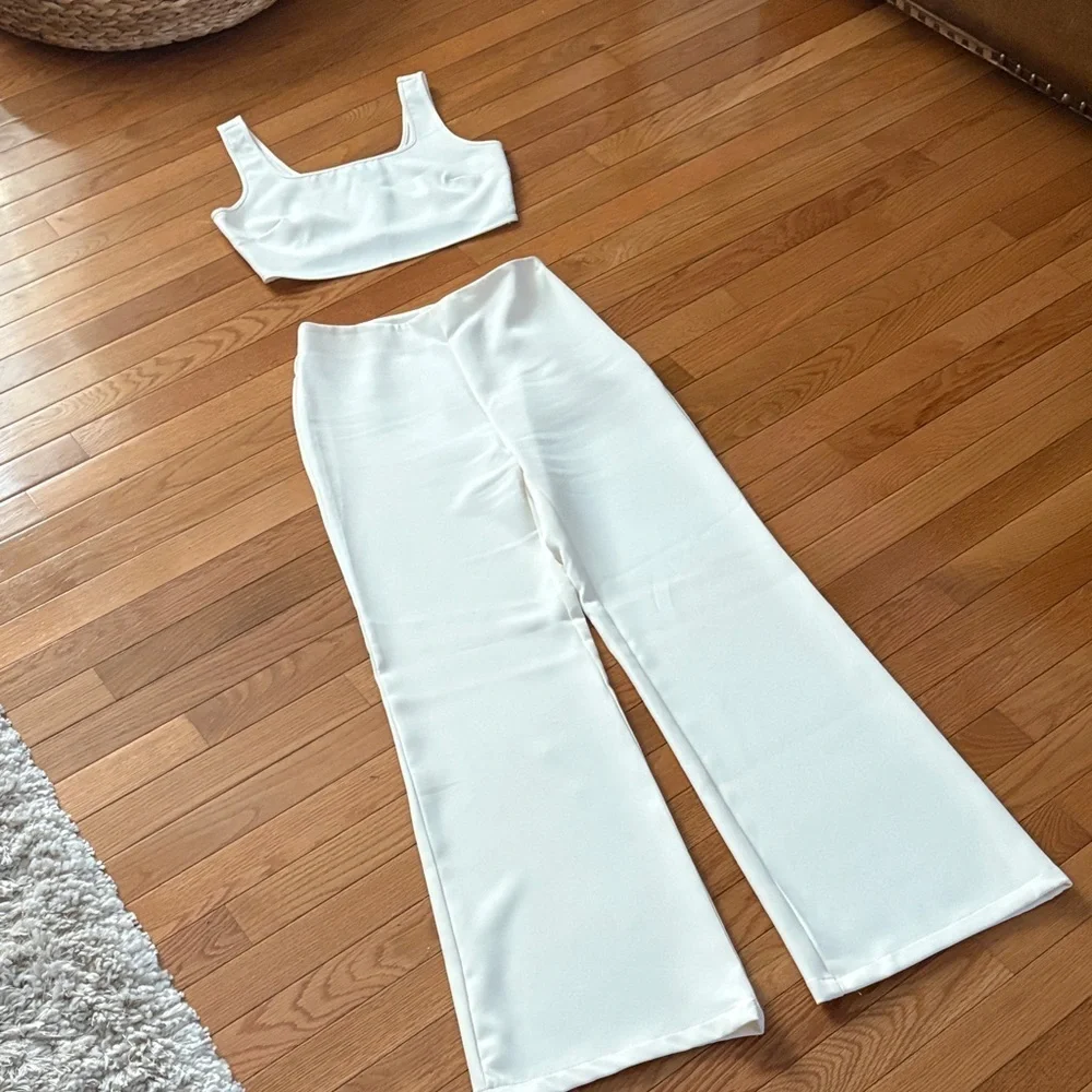 Sincerely Jules Cream Wide Leg Jumpsuit - Picture 1 of 9